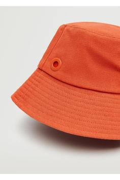 کلاه زنانه نارنجی برند mango 37040155 ا Pamuklu Bucket Şapka