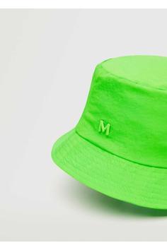 کلاه زنانه سبز برند mango 27015915 ا Logo Desenli Bucket Şapka