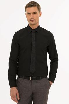 پیراهن آستین بلند مردانه سیاه برند pierre cardin