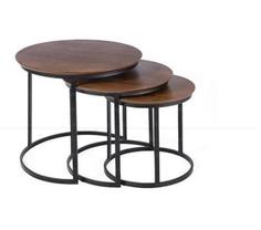 میز عسلی 3تیکه چوب و فلز آدرینz11-2022 - سفید