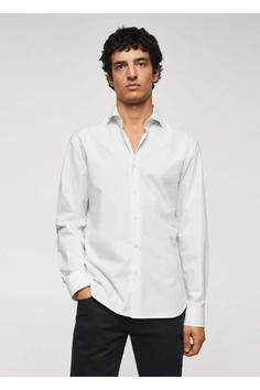 پیراهن آستین بلند مردانه سفید مانگو