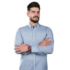 پیراهن پنبه ای مردانه طوسی آبی اگزیتکس Exitex - کد E2079