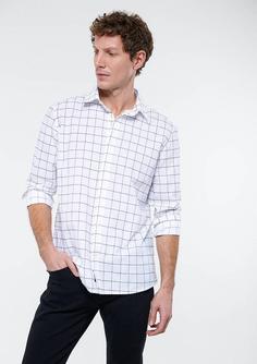 خرید اینترنتی پیراهن آستین بلند مردانه سفید ماوی 0210523 ا Kareli Beyaz Gömlek