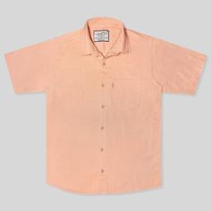 پیراهن نخی آستین کوتاه جیب دار مردانه نارنجی 124011-1