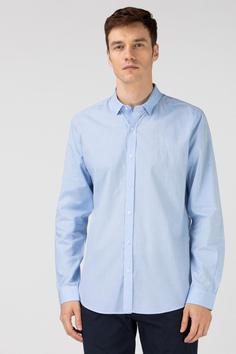 پیراهن آستین بلند مردانه آبی لاکوست CH0124 ا Erkek Slim Fit Açık Mavi Gömlek CH0124