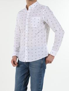 پیراهن آستین بلند سفید مردانه کولینز کد:CL1054250