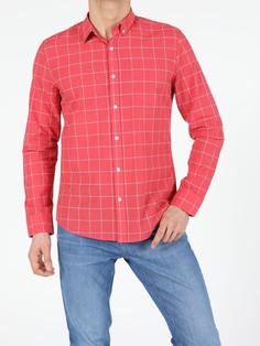 پیراهن آستین بلند قرمز مردانه کولینز کد:CL1049283