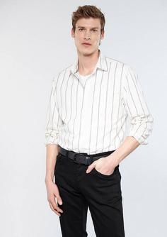 خرید اینترنتی پیراهن آستین بلند مردانه سفید ماوی 0210487 ا Çizgili Beyaz Gömlek
