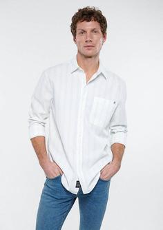 خرید اینترنتی پیراهن آستین بلند مردانه آبی ماوی 0210634 ا Çizgili Mavi Gömlek