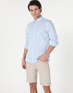 پیراهن آستین بلند آبی مردانه کولینز کد:CL1041771