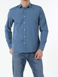 پیراهن آستین بلند لاجوردی مردانه کولینز کد:CL1052930