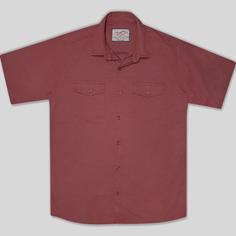 پیراهن کتان دو جیب آستین کوتاه مردانه زرشکی 124029-4