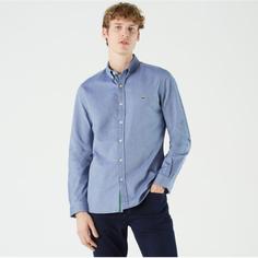 پیراهن آستین بلند مردانه آبی لاکوست CH0241 ا Erkek Slim Fit Mavi Gömlek CH0241