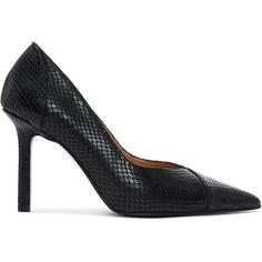 خرید اینترنتی کفش پاشنه دار زنانه سیاه دریمد 22WFD163740 ا Kadın Yılan Derisi Desenli Topuklu Ayakkabı