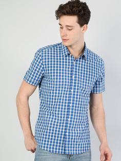 پیراهن آستین کوتاه آبی مردانه کولینز کد:CL1043031