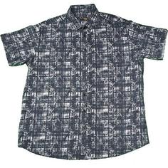 پیراهن آستین کوتاه طرح هاوایی مدل برگ سیاه