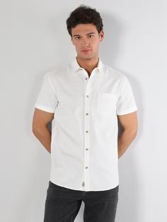 پیراهن آستین کوتاه سفید مردانه کولینز کد:CL1063181