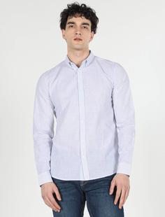 پیراهن آستین بلند آبی مردانه کولینز کد:CL1057801