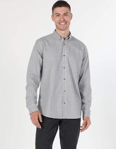 پیراهن آستین بلند خاکستری مردانه کولینز کد:CL1059654