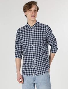 پیراهن آستین بلند لاجوردی مردانه کولینز کد:CL1058816