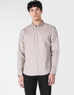 پیراهن آستین بلند بژ مردانه کولینز کد:CL1048576