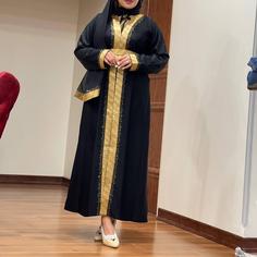 مانتو زنانه مشکی جدید مدل راسته، همراه با شال و کمربند، جنس پارچه ندا، تا سایز ۴۸ ا Abayat