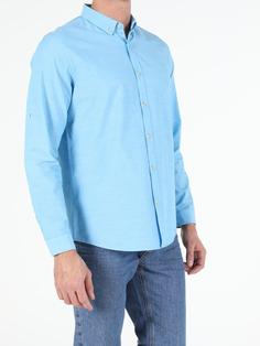 پیراهن آستین بلند آبی مردانه کولینز کد:CL1042513