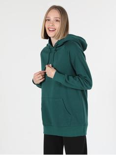 هودی زنانه سبز برند colin s .CL1045200_Q1.V2_PGR ا Regular Fit Kapüşonlu Yeşil Kadın Sweatshirt