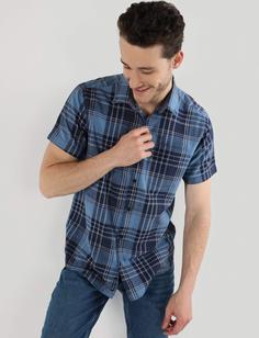 پیراهن آستین کوتاه لاجوردی مردانه کولینز کد:CL1063184