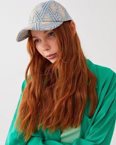 خرید اینترنتی کلاه کپ زنانه آبی برند XSIDE S3AY01Z8 ا Kadın Desenli Hasır Kep Şapka