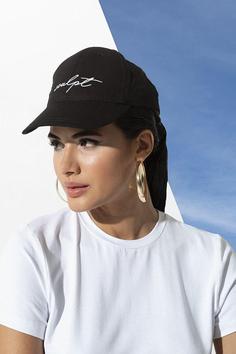 خرید اینترنتی کلاه کپ زنانه سیاه برند For You Moda S27115 ا Sculpt Nakışlı Siperli Beyzbol Siyah Şapka