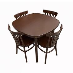 میز و صندلی ناهار خوری اسپرسان چوب کد Sm86 - قهوه ای تیره