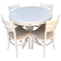 میز و صندلی ناهار خوری اسپرسان چوب مدل SM29 - سفید