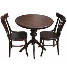 میز و صندلی ناهار خوری اسپرسان چوب مدل m04 - قهوه ای تیره