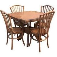 میز و صندلی ناهار خوری اسپرسان چوب مدل z07 - قهوه ای روشن