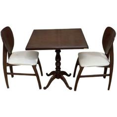 میز و صندلی ناهارخوری 2 نفره مدل دیفن باخیا - قهوه ای تیره