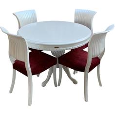میز و صندلی ناهار خوری اسپرسان چوب مدل Sm48 - سفید