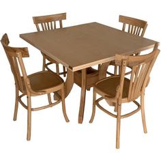 میز و صندلی ناهار خوری اسپرسان چوب کد Sm52 - قهوه ای روشن