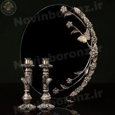 آینه شمعدان برنزی مدل پاییز