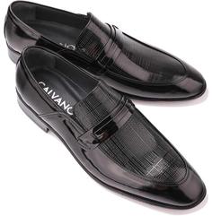 کفش مجلسی مردانه مشکی چرم اصل برند Calvano کد 1683124823