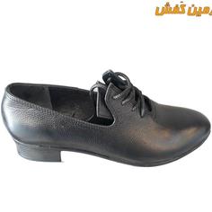 کفش چرم زنانه اداری و مجلسی بند دار پاشنه 2 سانت کد 6811