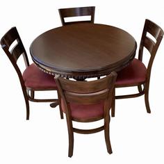 میز و صندلی ناهار خوری اسپرسان چوب کد Sm75 - قهوه ای تیره