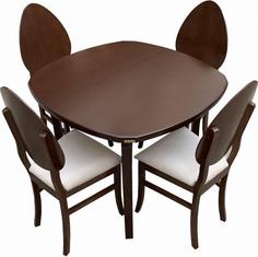 میز و صندلی ناهار خوری اسپرسان چوب کد Sm87 - قهوه ای تیره