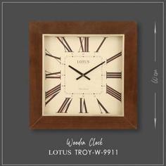 ساعت دیواری چوبی لوتوس مدل TROY کد W-9911
