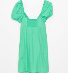پیراهن رسمی زنانه سبز برند XSIDE S2I733Z8 ا Kalp Yaka Düz Kısa Kollu Poplin Kadın Elbise