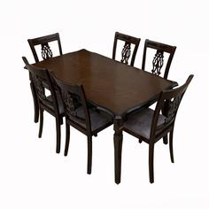 میز و صندلی ناهار خوری اسپرسان چوب کد Sm81 - قهوه ای تیره