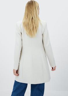 خرید اینترنتی پالتو زنانه سفید برند stradivarius 05918583 ا Blazer Elbise