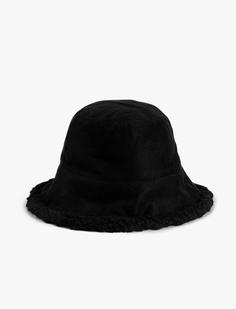 خرید اینترنتی کلاه زنانه سیاه کوتون 3WAK40028AA ا Bucket Şapka Peluş Astarlı