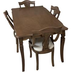 میز و صندلی ناهار خوری اسپرسان چوب کد Sm70 - قهوه ای تیره