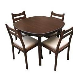 میز و صندلی ناهار خوری اسپرسان چوب مدل Sm38 - قهوه ای تیره